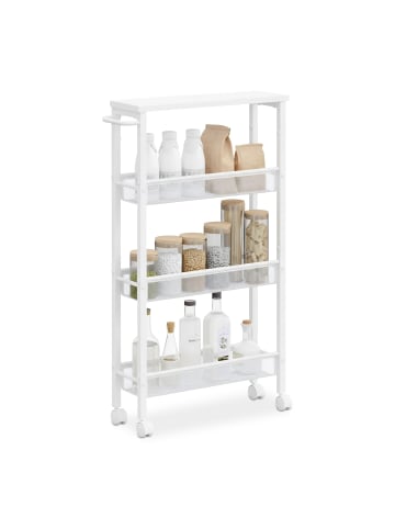 relaxdays Nischenwagen in Weiß - (B)13 x (H)77 x (T)45,5 cm