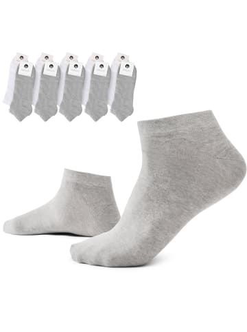 Burnell & Son 10er Pack: Sneaker Socken in 5x Grau + 5x Weiß