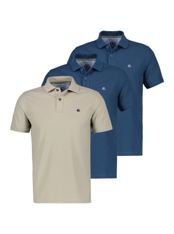 Lerros Poloshirt Basic in Blau / beige