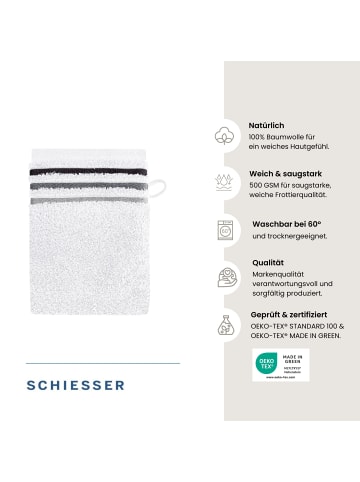 Schiesser Frottier-5er-Set: Waschhandschuhe Skyline Color in Weiß