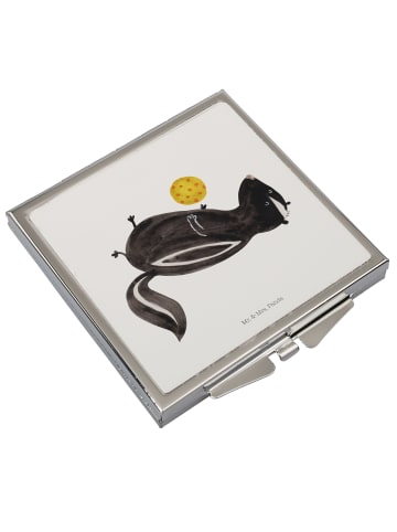 Mr. & Mrs. Panda Kosmetikspiegel Stinktier Ball ohne Spruch in Weiß