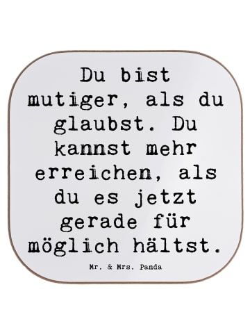 Mr. & Mrs. Panda Bierdeckel Spruch Mut und Tapferkeit mit Spruch in Weiß