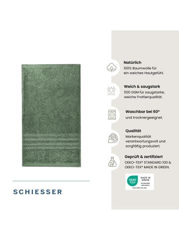 Schiesser Gästetuchset Milano 5-teilig in Dunkelgrün