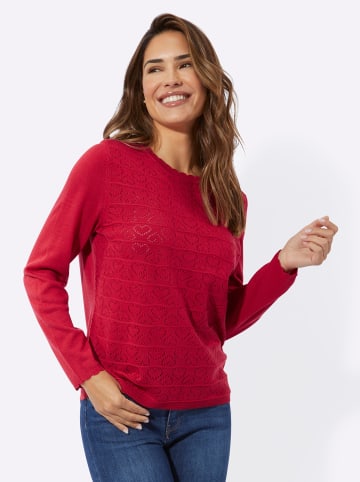 Sieh an! Langarm-Pullover in erdbeere
