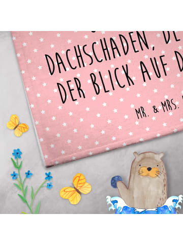 Mr. & Mrs. Panda Gästehandtuch Einhorn Sternenhimmel mit Spruch in Rot Pastell