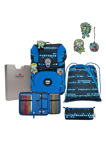 DerDieDas ErgoFlex Tiny Superflash Schulranzen-Set 6-teilig in Blue Robot