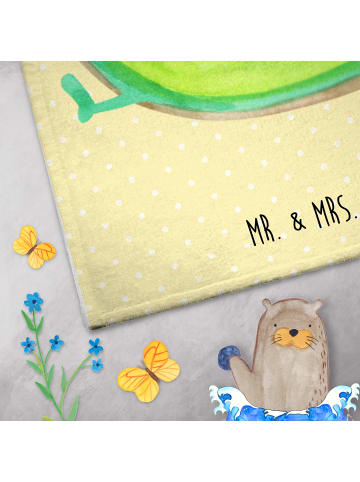 Mr. & Mrs. Panda Frotteehandtuch Avocado Glücklich ohne Spruch in Gelb Pastell