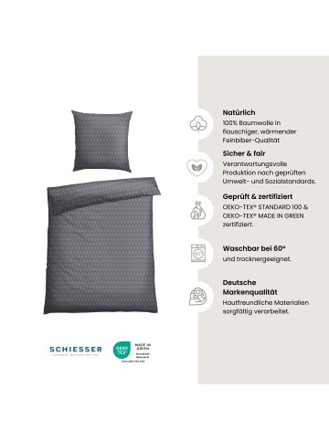 Schiesser Feinbiber-Bettwäsche-Set Drops in Grau