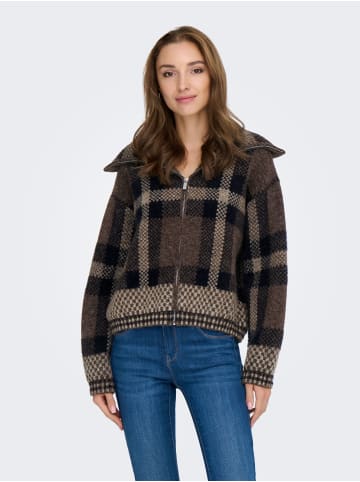 ONLY LS Zip Collar Cardigan Knt in Black