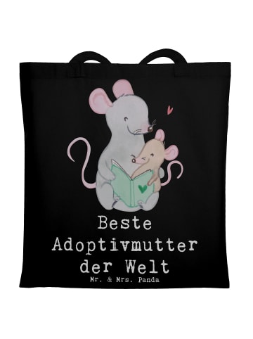 Mr. & Mrs. Panda Tote Bag Maus Beste Adoptivmutter der Welt mit ... in Schwarz