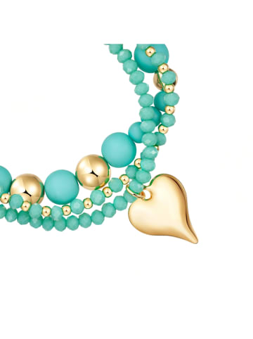 Lulu & Jane Armband Herz aus Metall-Legierung mit Glas in gelbgold