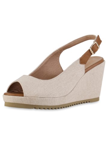 VAN HILL Keilsandaletten Christine in Beige