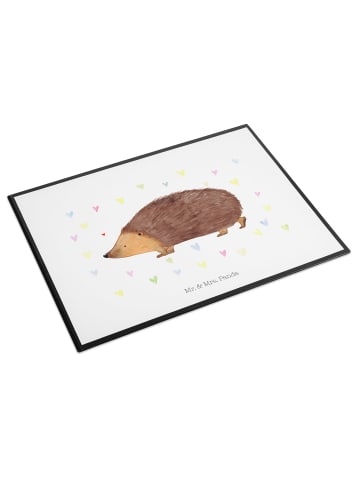 Mr. & Mrs. Panda schreibtischunterlage Igel Herzen ohne Spruch in Weiß