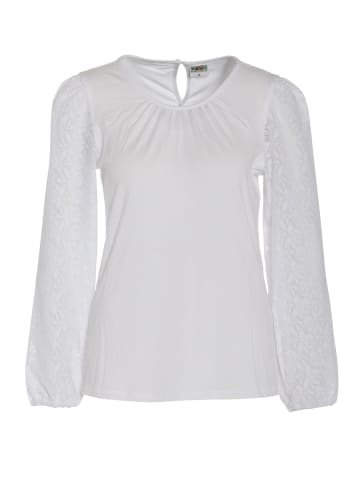 Berwin Viskose-Shirt mit floralen Spitzenärmeln