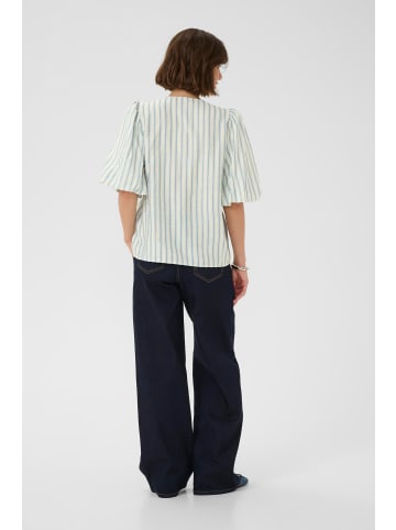 CULTURE Kurzarm-Bluse CUantomine Feminine in Blue/white stripe