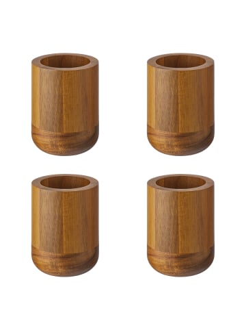 Butlers Zahnputzbecher ACACIA 4er-Set in Braun