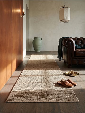 KADIMA DESIGN Läufer Uni flachgewebt pflegeleicht Wohnzimmer Flur Esszimmer Wohnraum in Natur