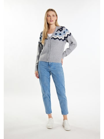 DreiMaster Maritim Damen Strickjacke in Grau Mehrfarbig