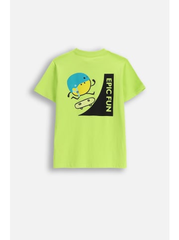 MOKIDA Baumwoll-T-Shirt mit kurzen Ärmeln in limonengrün