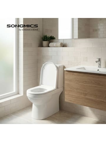 SONGMICS WC-Sitz Absenkautomatik Bekin in Weiß - (B)36 x (H)4.9 x (T)46 cm