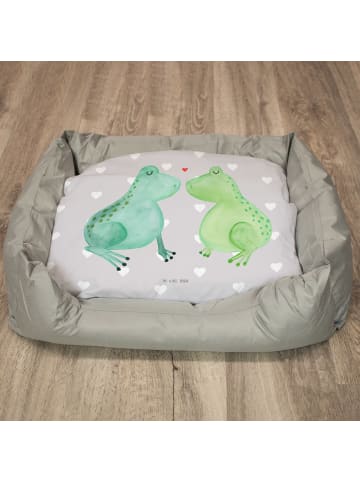 Mr. & Mrs. Panda Hundematratze Frosch Liebe ohne Spruch in Grau Pastell