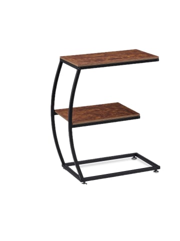 relaxdays Beistelltisch in Braun/ Schwarz - (B)47,5 x (H)57,5 x (T)25 cm