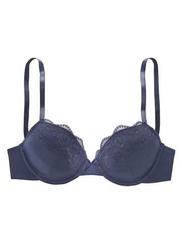 PETITE FLEUR Push-up-BH in rot + weiß + marine