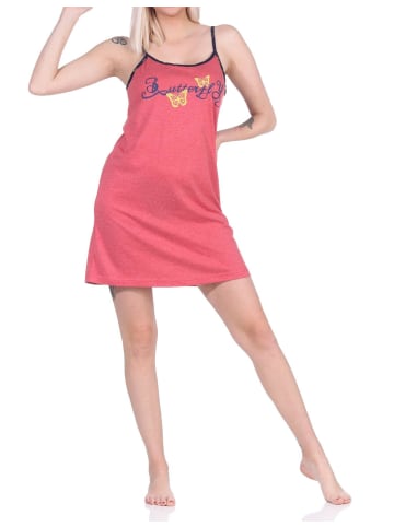 NORMANN Spaghetti Nachthemd Schmetterling - 73423 in rot