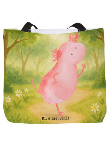 Mr. & Mrs. Panda Tote Bag Axolotl Tanzen Design ohne Spruch in Weiß