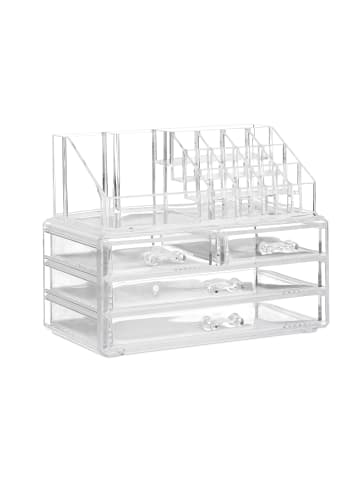 relaxdays 2x Make Up Organizer in Transparent