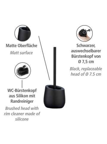 Wenko WC-Garnitur Badi Schwarz Keramik, WC-Garnitur Mod. Badi Schwarz Keramik in Schwarz