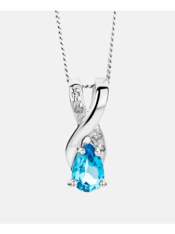 Diamant L'éternel Halskette mit Anhänger aus 375 Weißgold mit Diamant mit Topas