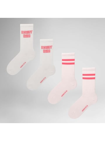 Hudson Socken Beauty Babe 2-Pack gemustert in White