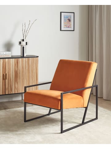 Beliani Sessel DELARY in Orange/Schwarz - (W) 69 x (H) 83 x (L) 83 cm