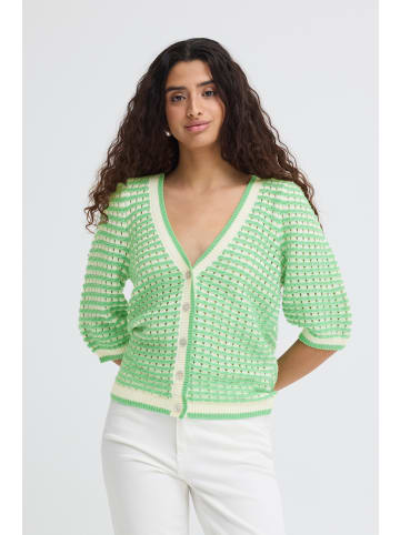 ICHI Kurzarm-Bluse IHARDINA Loose fit in BIRCH W GREENBRIAR STRIPE