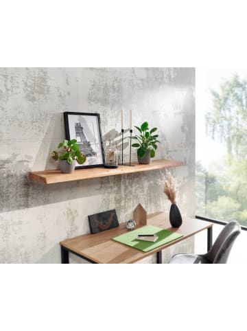 FineBuy Wandregal in Braun / Akazie / 140x26x7