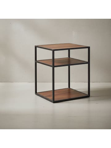 KADIMA DESIGN Nachttisch Massivholz / Metall 40x50x35 cm Beistelltisch Hoch