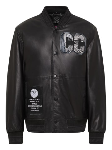 Carlo Colucci Lederjacke DeLorenzo in Schwarz