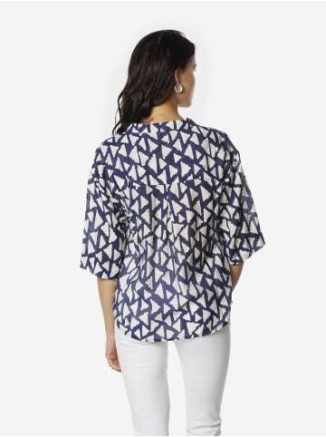 KOROSHI Damenhemd mit kurzen Ärmeln in blau