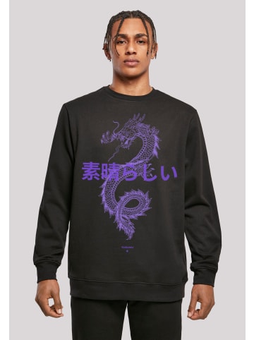 F4NT4STIC Sweatshirt Drache Lila in schwarz
