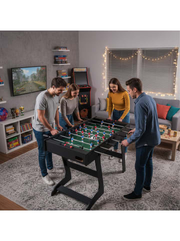 relaxdays Kickertisch in Dunkelbraun - (B)122 x (H)78 x (T)61 cm