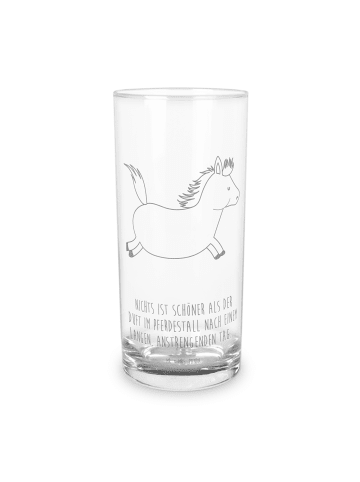 Mr. & Mrs. Panda Wasserglas Pferd Springen mit Spruch in Transparent