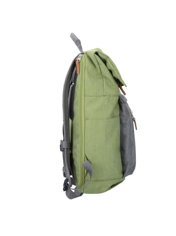travelite Basics Rollup Rucksack 47 cm Laptopfach grün/grau