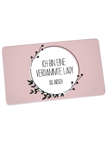 Geda Labels Frühstücksbrettchen Ich bin eine verdammte Lady in Rosa - 23,5x14,5x0,3cm