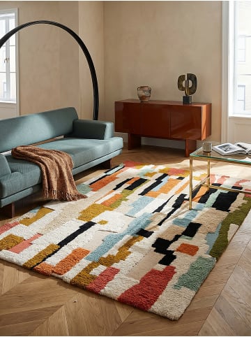 KADIMA DESIGN Wollteppich Hochflor Collage Muster, Abstrakt, Schlafzimmer in Multicolor