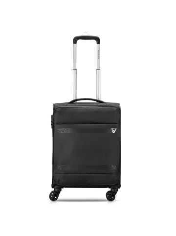 Roncato Jazz 4.0 4 Rollen Kabinentrolley S 55 cm mit Dehnfalte in schwarz