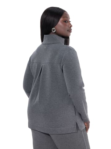 Ulla Popken Sweatjacke in mittel grau melange