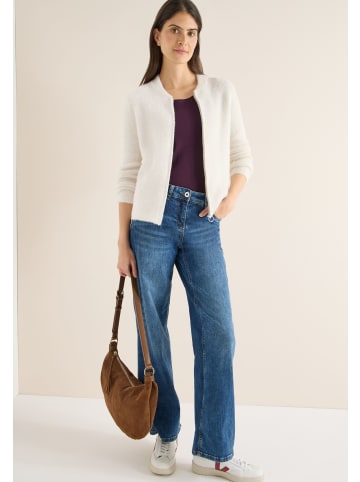 Cecil Jacquard Cardigan mit Zipper in Light Greige