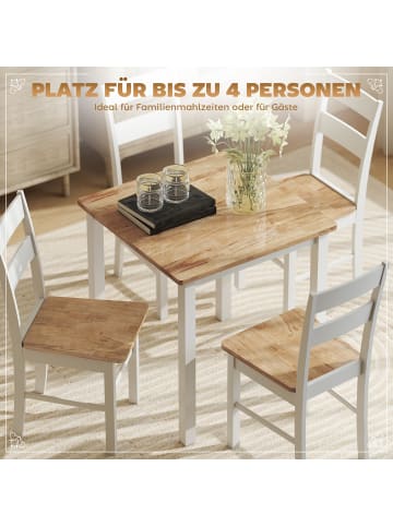 HOMCOM Esstisch-69L x 69B x 75H cm-Eiche
