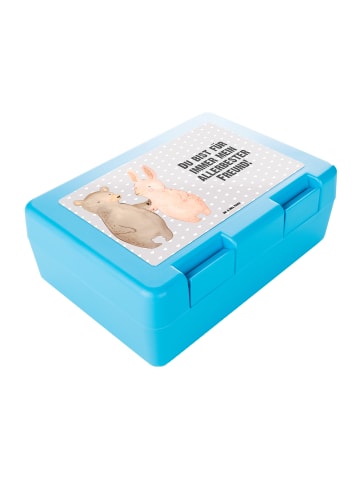 Mr. & Mrs. Panda Bentobox Bär und Hase Umarmen mit Spruch in Grau Pastell